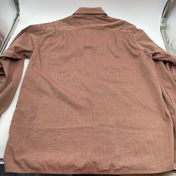 Ermenegildo Zegna Button Down Shirt Medium Two Toned 100% Cotton Made in Italy - Picture 6 of 6